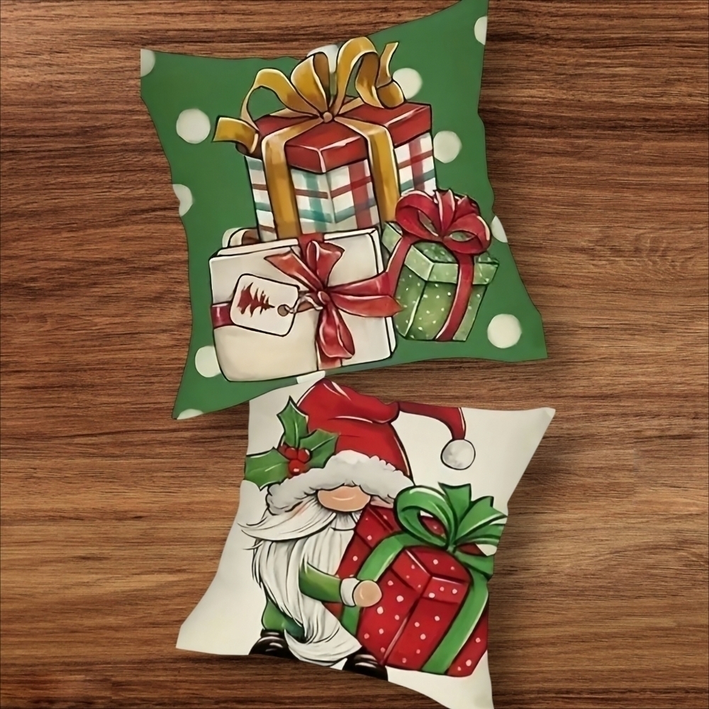 NEW!  Christmas Accent Pillow Covers 18x18 Set 0f 2 For Christmas Decoration.